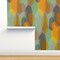 Mid Century Modern Retro 1950S Linen Look Earth Tones Abstract 1960S Vintage Inspired Custom Removable Wallpaper by Spoonflower Peel & Stick Wallpaper 2FT Wide
